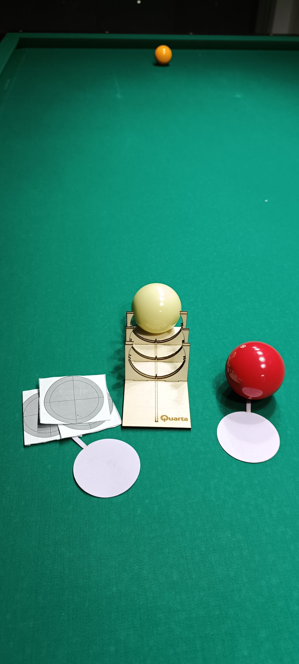 Kit Mira Professionale in Legno con Bilie Fantasma – Allenamento Visivo per Biliardo Internazionale (Made in Italy)